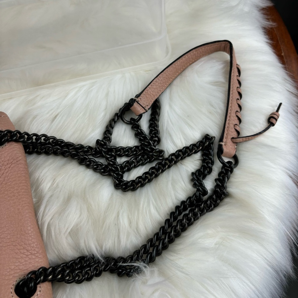 COACH SMALL SHADOW IN PEBBLE LEATHER CROSSBODY BAG PALE PINK COLOR - Picture 10 of 14